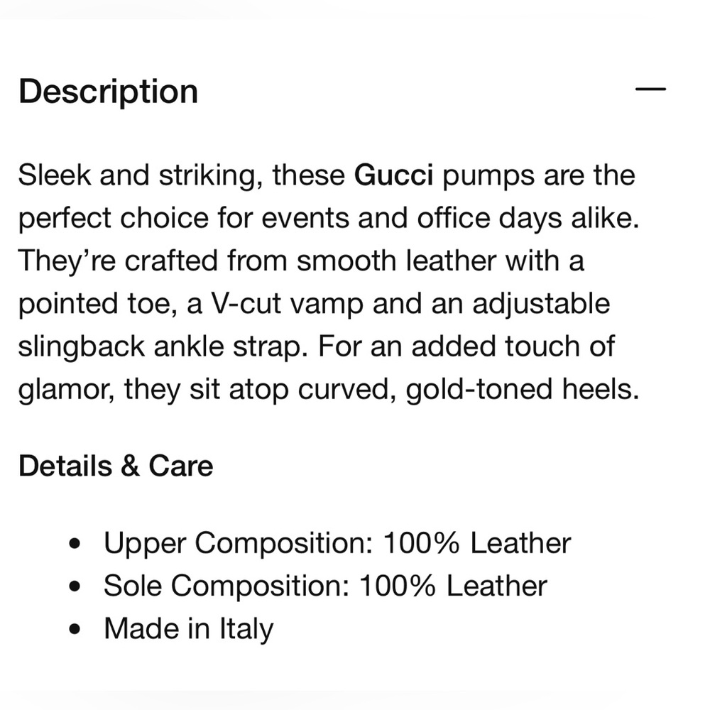 NEW GUCCI Priscilla 85 Black Leather Slingback Pump w Matte Gold Heel size 36 - Picture 5 of 11